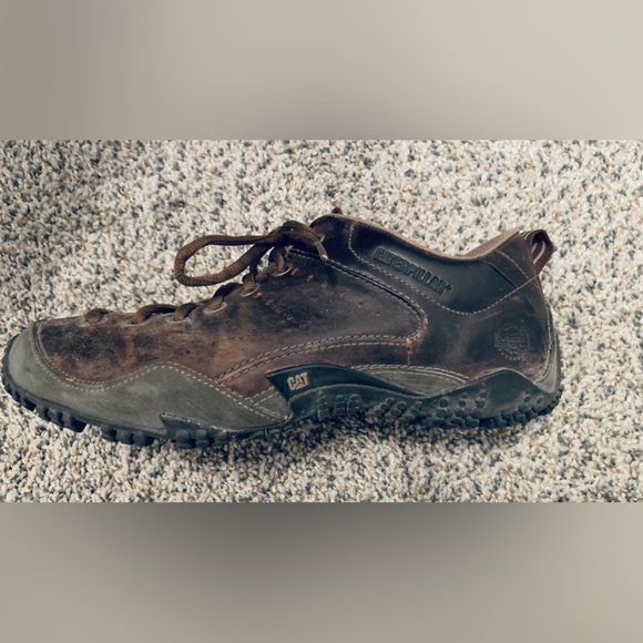 CAT CATERPILLAR Leather Sneakers Casual Trainers Shoes Mens - Picture 5 of 7